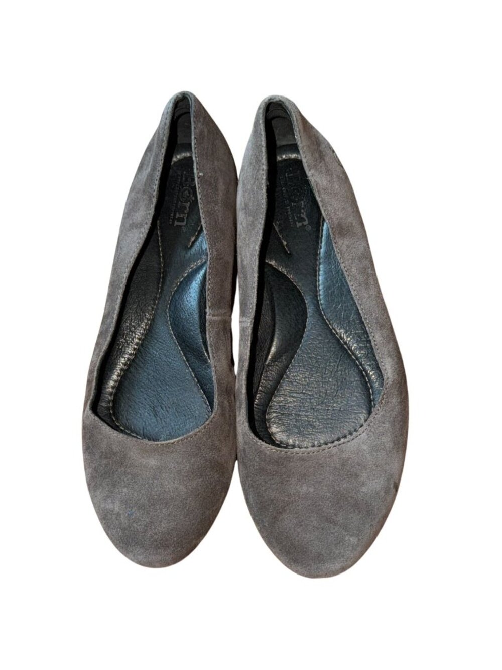 Born Gray Suede Flats-Womens Shoes-Size 8.5M-GUC
